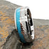 Men's 8mm Tungsten Cupid's Arrow Turquoise Meteorite Inspired Comfort-Fit Band